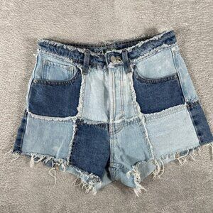 Wild Fable Patchwork Denim Shorts Womens 00 High Rise Cutoff Y2K Distressed